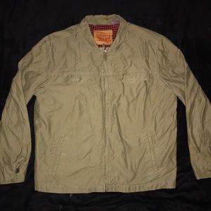 Levi men’s jacket size large beige red lining